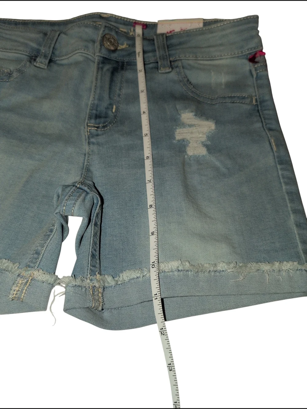 Nwt 2 Pack Justice Girls Stretch Distressed Denim Shorts Comfy Soft Midi 14 Slim